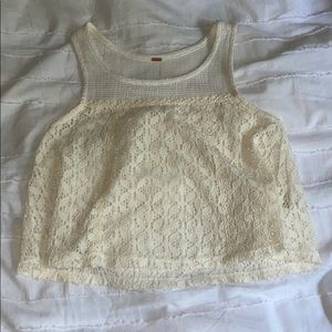 Lace cropped tank